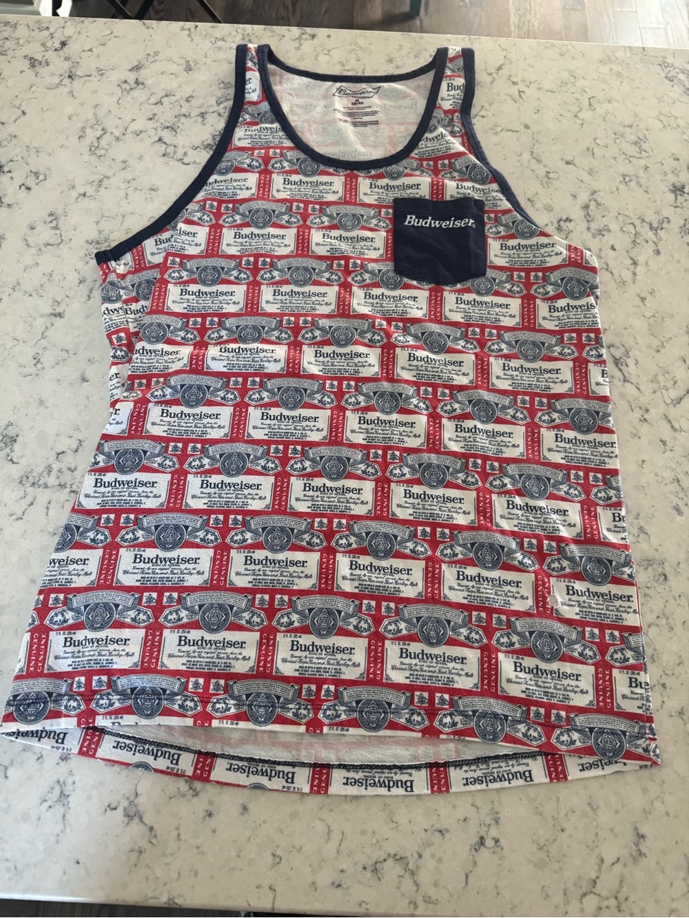 Budweiser Logo‎ Pocket Tank - Red, White & Navy VINTAGE STYLE Size Men’s M Retro